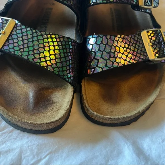 💜 Birkenstock Arizona size 40 Metallic Snake Print 💫 - Picture 12 of 12
